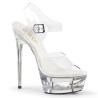 Pleaser ECLIPSE-608 Clear Stiletto Spike Heeled Sandals