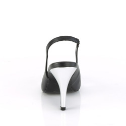 Pleaser Pink Label DREAM-405 Black Vegan Leather Silver