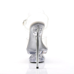 Pleaser ECLIPSE-608 Clear Stiletto Spike Heeled Sandals