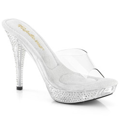 Fabulicious ELEGANT-401 Transparent Heeled Mules Women