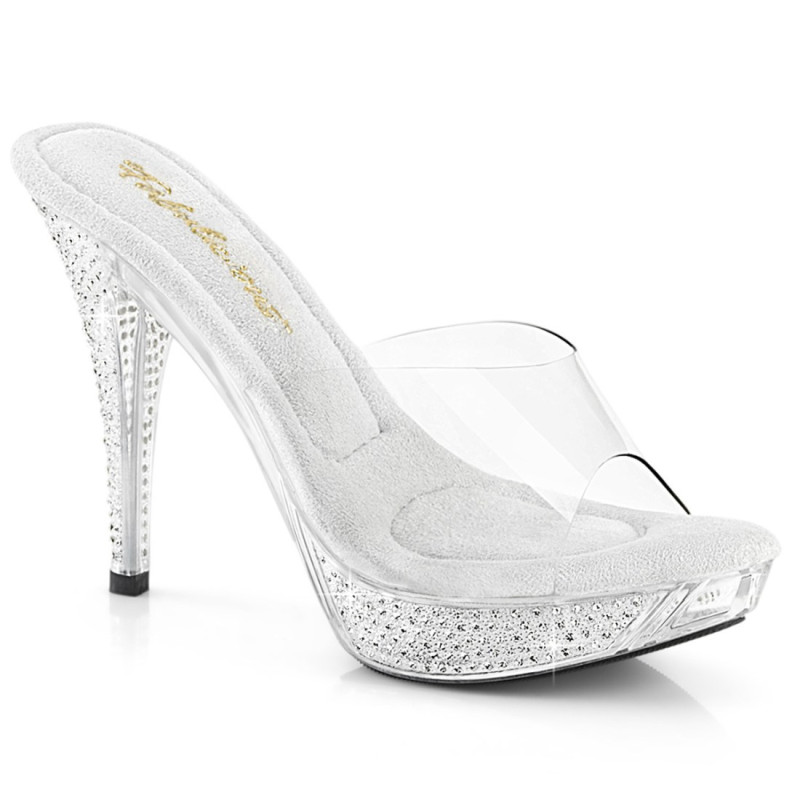 Fabulicious ELEGANT-401 Transparent Heeled Mules Women Fabulicious ELEGANT-401 Transparent Heeled Mules Women