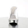 Fabulicious ELEGANT-401 Transparent Silver High Mules