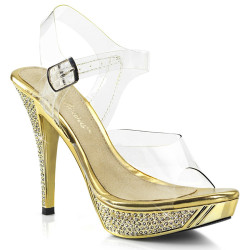 Fabulicious ELEGANT-408 Gold High Heeled Sandals Women