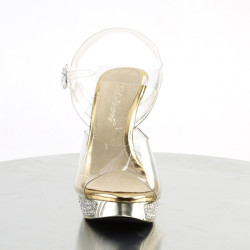 Fabulicious ELEGANT-408 Gold High Heeled Sandals Women