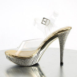 Fabulicious ELEGANT-408 Gold High Heeled Sandals Women