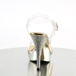 Fabulicious ELEGANT-408 Gold High Heeled Sandals Women