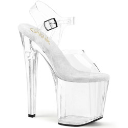 Pleaser ENCHANT-708 Clear Platform High Heeled Pole Shoes