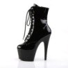 Pleaser ADORE-1020 Black Patent High Heeled Ankle Boots