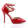 Pleaser AMUSE-25 Red Patent D'Orsay Stiletto Pumps