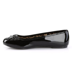 Pleaser Pink Label ANNA-01 Black Patent Ballerinas Men