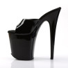 Pleaser FLAMINGO-801 Black Patent High Heeled Mules