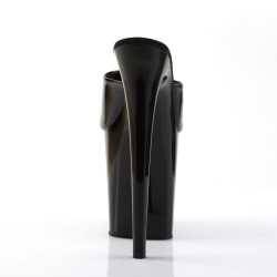 Pleaser FLAMINGO-801 Black Patent High Heeled Mules