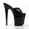 Pleaser FLAMINGO-801 Black Patent High Heeled Mules