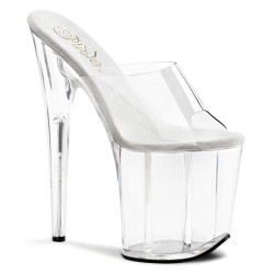 Pleaser FLAMINGO-801 Transparent High Heeled Mules