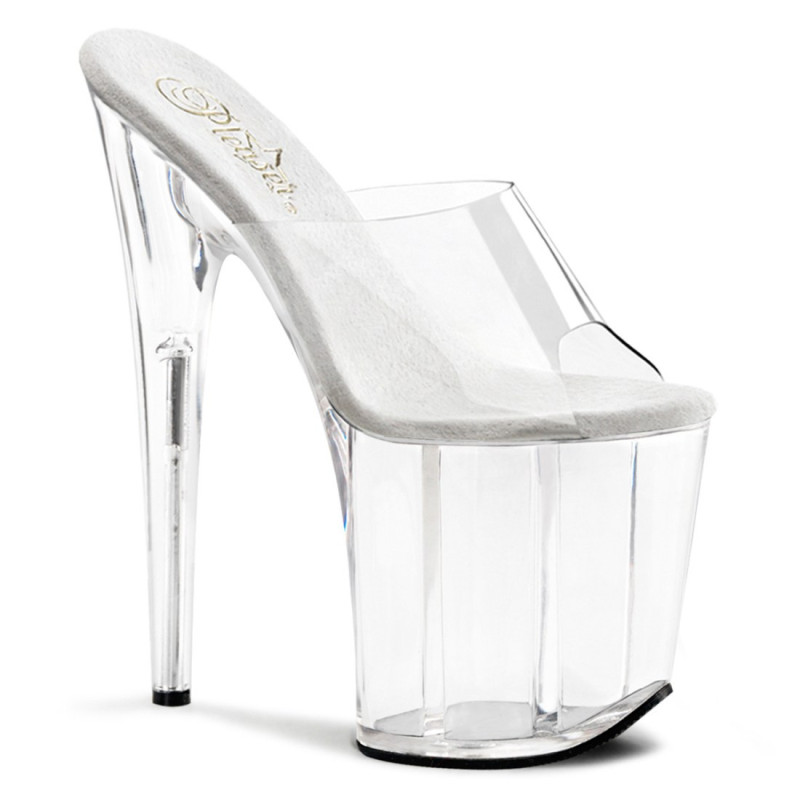 Pleaser FLAMINGO-801 Transparent High Heeled Mules Pleaser FLAMINGO-801 Transparent High Heeled Mules