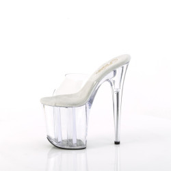 Pleaser FLAMINGO-801 Transparent High Heeled Mules