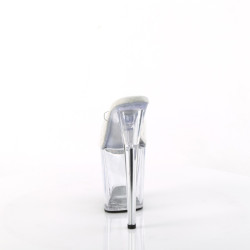 Pleaser FLAMINGO-801 Transparent High Heeled Mules