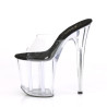 Pleaser FLAMINGO-801 Transparent Black Mules Women