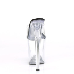 Pleaser FLAMINGO-801 Transparent Black Mules Women