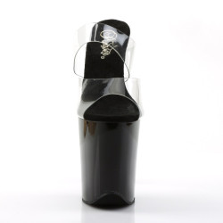 Pleaser FLAMINGO-802 Transparent Black Mules Women