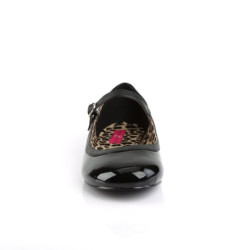 Pleaser Pink Label ANNA-02 Black Patent Ballerinas Men