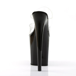 Pleaser FLAMINGO-802 Transparent Black Mules Women