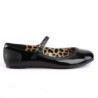 Pleaser Pink Label ANNA-02 Black Patent Ballerinas Men