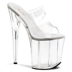 Pleaser FLAMINGO-802 Transparent High Heeled Mules