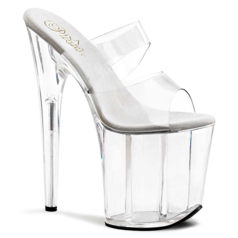 Pleaser FLAMINGO-802 Transparent High Heeled Mules Pleaser FLAMINGO-802 Transparent High Heeled Mules