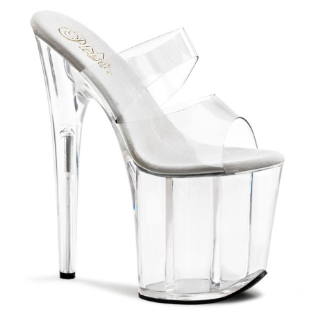 Pleaser FLAMINGO-802 Transparent High Heeled Mules