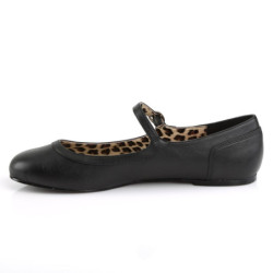 Pleaser Pink Label ANNA-02 Black Vegan Ballerinas Men