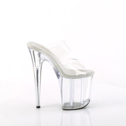 Pleaser FLAMINGO-802 Transparent High Heeled Mules