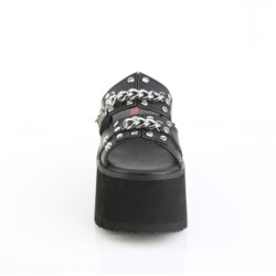 Demonia ASHES-08 Black Vegan Platform Women Mules