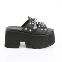 Demonia ASHES-08 Black Vegan Platform Women Mules