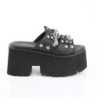 Demonia ASHES-08 Black Vegan Platform Women Mules