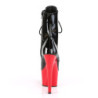 Pleaser ADORE-1020 Black Patent Red Heeled Ankle Boots