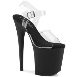 Pleaser FLAMINGO-808 Black Matte Platform Pole Dance Shoes