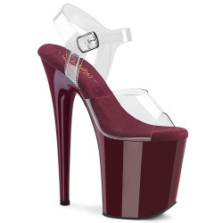 Pleaser FLAMINGO-808 Burgundy Platform Pole Dance Shoes