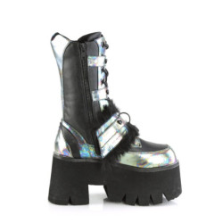 Demonia ASHES-120 Black Green Chunky Women Shoes