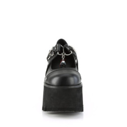 Demonia ASHES-33 Black Vegan Chunky Women Shoes