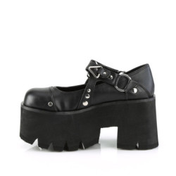 Demonia ASHES-33 Black Vegan Chunky Women Shoes