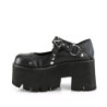 Demonia ASHES-33 Black Vegan Chunky Women Shoes