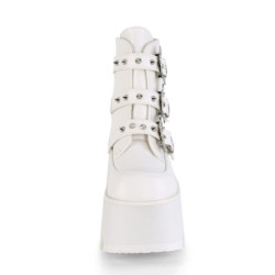 Demonia ASHES-55 White Vegan Platform Women Boots