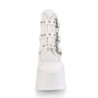 Demonia ASHES-55 White Vegan Platform Women Boots