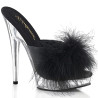 Fabulicious SULTRY-601F Black Vegan Feathers Transparen