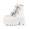Demonia ASHES-55 White Vegan Platform Women Boots