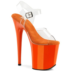 Pleaser FLAMINGO-808 Orange Platform Pole Dance Shoes