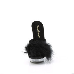 Fabulicious SULTRY-601F Black Vegan Feathers Transparen
