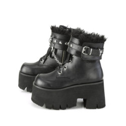 Demonia ASHES-57 Black Vegan Platform Women Boots