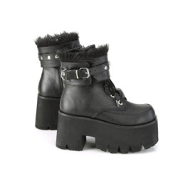 Demonia ASHES-57 Black Vegan Platform Women Boots